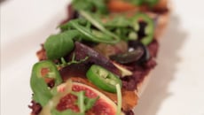 Tartine de boudin Antillais aux figues et potiron confit