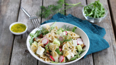 Salade de farfalle au blé complet aux légumes frais