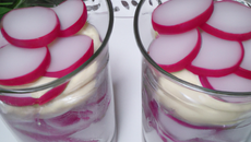 Verrines de radis à la crème