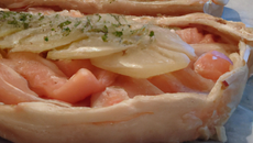 Tarte au saumon et poireaux au Companion