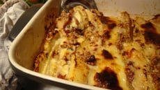 Gratinée de chicons, pommes, jambon de Parme et parmesan