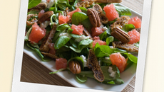 Salade de mâche au pamplemousse et aux figues