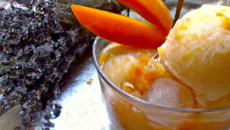 compotée d'abricot et sa glace lavande
