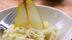 Risotto crémeux aux poires et fromage bleu