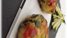 Galette de courgettes aux dés de saumon