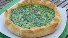 Tarte épinard, feuilles de chêne et philadelphia
