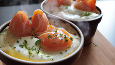 Œufs cocotte au saumon fumé