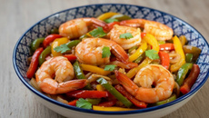 Crevettes Piquantes aux Poivrons