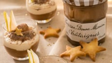 Verrines de mousse aux poires et confiture de Châtaignes