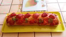 Gâteau roulé aux fraises et au mascarpone