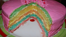 Gâteau arc-en-ciel maison