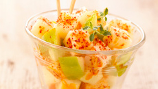 Salade de pomme et fromage de Pur Brebis Pyrénées au piment d'Espelette