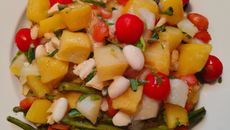 Salade de haricots de soissons au haddock, tomate ananas et estragon