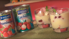 Tiramisu rose, lychees et framboises