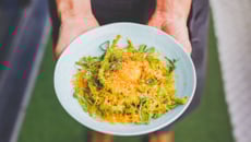 Haricots Carbonara aux champignons et mimolette