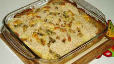 Parmentier de poulet aux poires et au bleu