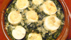 Gratin d'épinards à la béchamel et aux œufs durs