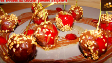 Cerises enrobées au chocolat pimenté d'Espelette