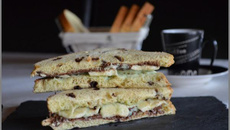 Club Sandwich Sucré: brioche, pistache, pâte à tartiner et banane