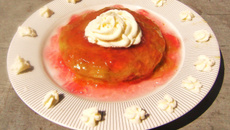 Tartelette rhubarbe et jeu de textures gourmandes