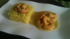 Crevettes ail et curry et son riz gourmand