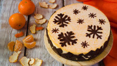 Cheesecake aux clémentines et flocons de chocolat