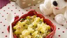 Gratin de pommes de terre au thon et épinards