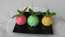 Trois petites pommes au chocolat