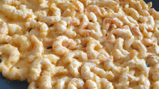 Macaroni à la vanille crevettes
