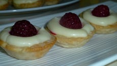 Mini tartelettes chocolat blanc et framboises