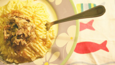 Purée de Chérie, maquereau vapeur, huiles olive & sésame