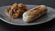 Compotée de chou blanc au vinaigre de cidre et boudin blanc