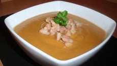 Velouté de potiron, patate douce & châtaignes