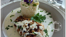 Dos de cabillaud pané au noix sauce fourme d'Ambert