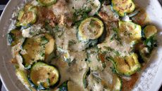 Gratin de courgettes aux ravioles maison
