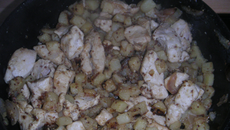 Pommes de terre aux escalopes de poulet