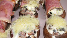 Champignons farcis boursin-jambon de parme