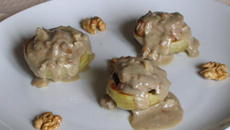 Grenadins de veau au Roquefort sur fonds d'artichauts
