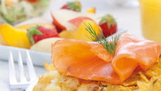 Blinis de corn flakes et saumon fumé