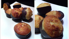 Madeleines à la banane en coque de chocolat