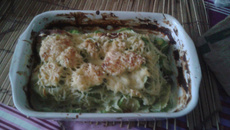 Gratin de courgettes aux ravioles de Romans