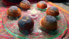 Cakes au thé sencha, cranberries et oranges confites