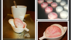Meringues blanche, rose et à l'orange....