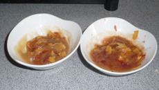 Compote de pommes à la confiture de fraises et corn flaks