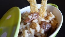 Risotto aux cèpes et gressins de parmesan croustillants