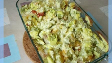 Gratin au chou romanesco et chorizo