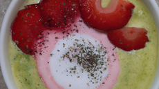 Cappuccino fraise, émulsion wasabi