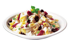 Pâtes au Philadelphia, tomates et olives