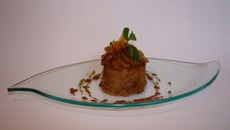 Diplomate aux marrons et clémentine confite, poires caramélisées à la Mandarine Impériale