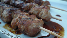 Brochettes de porc façon yakitori